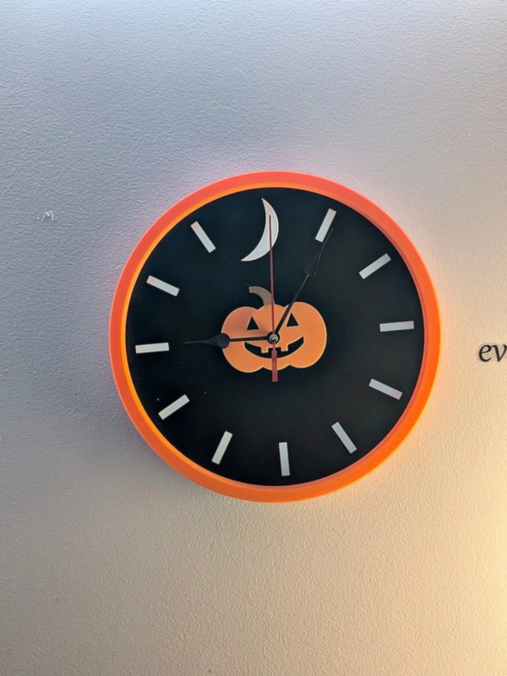 Orange & Black Halloween Pumpkin Wall Clock